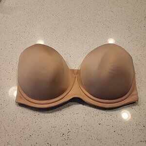 Wacoal Bra 34DDD Nude Underwire Lined Strapless *no Straps 854119